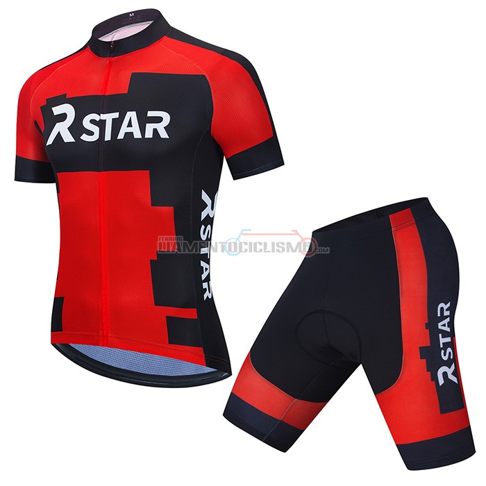 Abbigliamento Ciclismo R Star Manica Corta 2021 Nero Rosso(1)